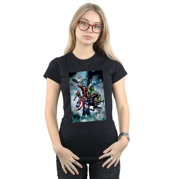 Marvel Womens/Ladies Avengers Assemble Team Montage Cotton T-Shirt