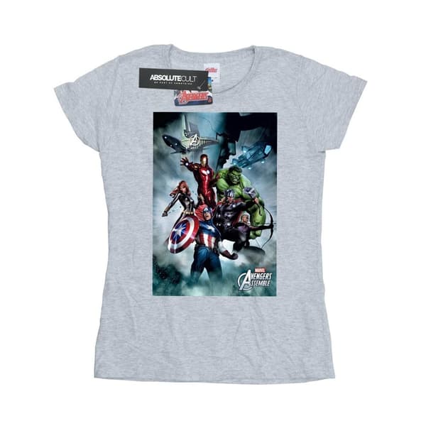 Marvel Womens/Ladies Avengers Assemble Team Montage Cotton T-Shirt