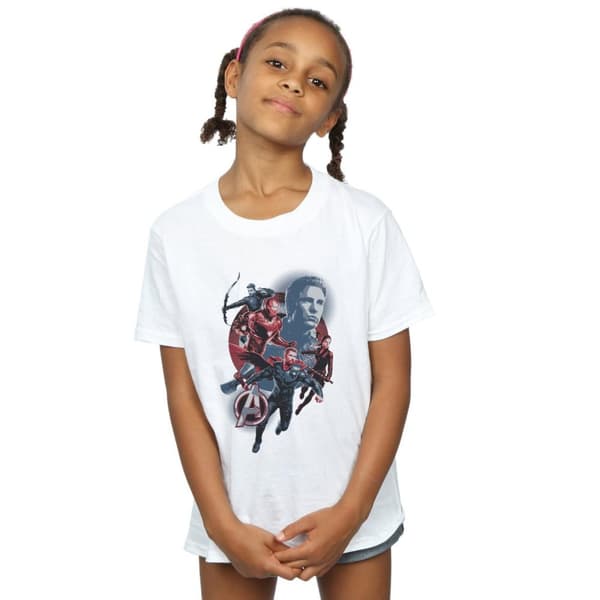 Marvel T-shirt i bomull för flickor Avengers Endgame Shield Team