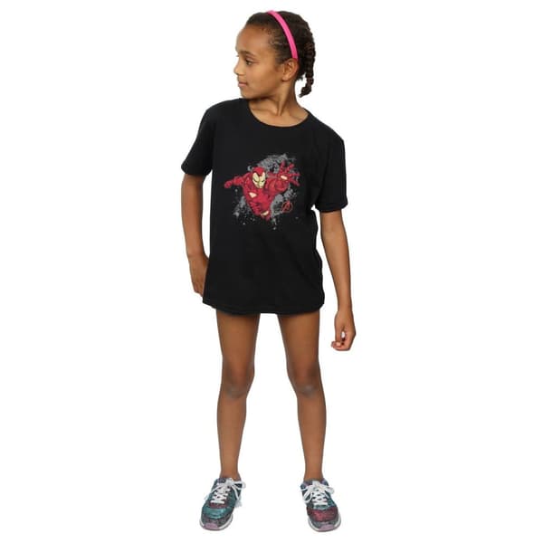 Marvel Girls Avengers Iron Man Splash Cotton T-Shirt