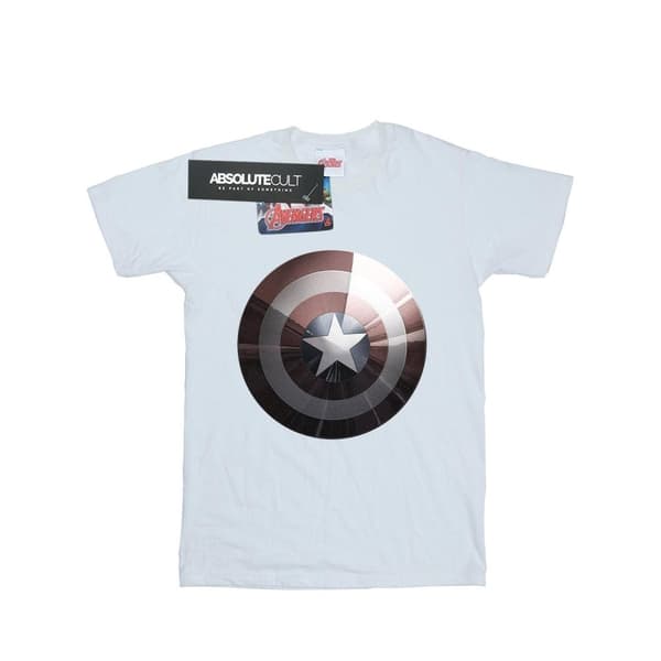 Marvel Mens Captain America Shield Shiny T-Shirt
