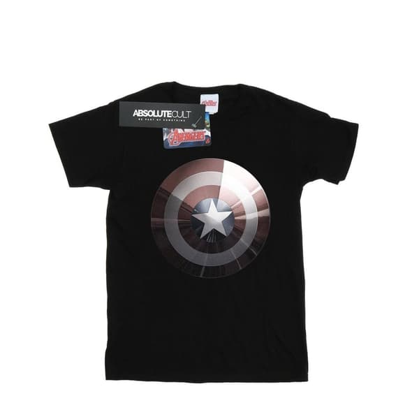 Marvel Mens Captain America Shield Shiny T-Shirt