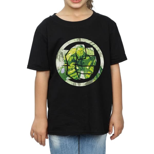 Marvel Girls Avengers Hulk Montage Symbol Cotton T-Shirt
