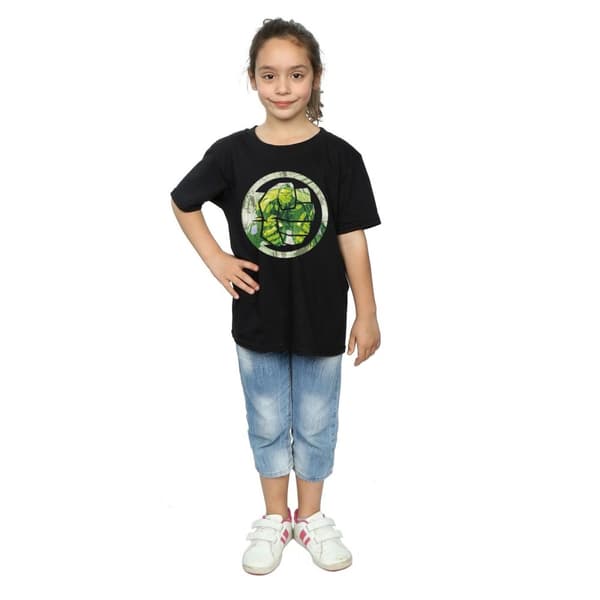 Marvel Girls Avengers Hulk Montage Symbol Cotton T-Shirt