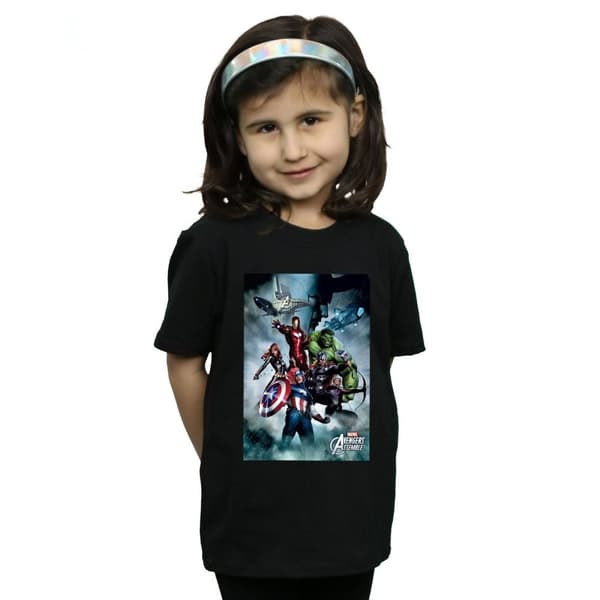 Marvel Girls Avengers Team Montage Cotton T-Shirt