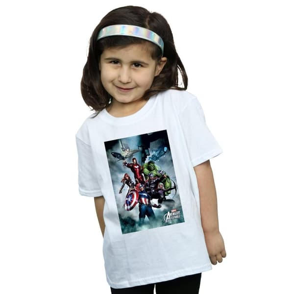 Marvel Girls Avengers Team Montage Cotton T-Shirt