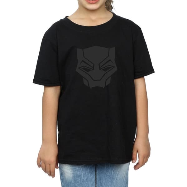 Marvel Black Panther - T-shirt i bomull, svart på svart, för flickor