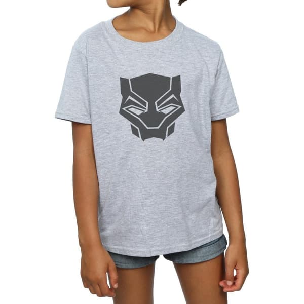 Marvel Black Panther - T-shirt i bomull, svart på svart, för flickor