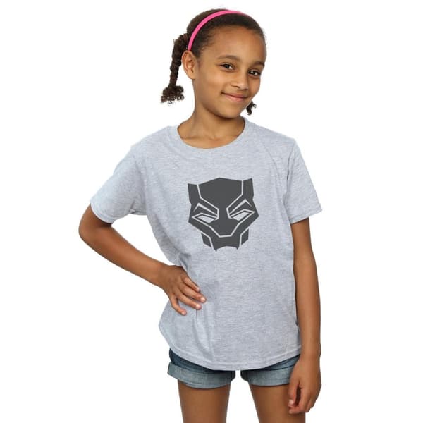 Marvel Black Panther - T-shirt i bomull, svart på svart, för flickor