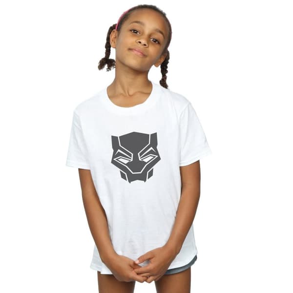 Marvel Black Panther - T-shirt i bomull, svart på svart, för flickor