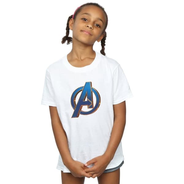 Marvel Girls Avengers Endgame Heroic Logo Cotton T-Shirt