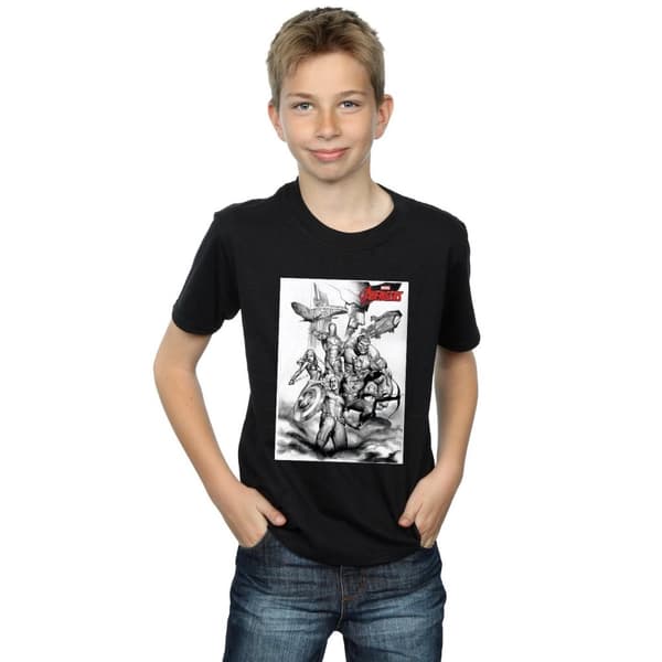 Marvel Pojkar Avengers Assemble Team Sketch T-shirt