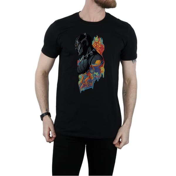 Marvel Mens Black Panther Profile T-Shirt