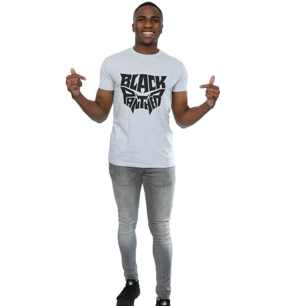 Marvel Mens Black Panther Worded Emblem T-Shirt