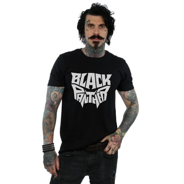 Marvel Mens Black Panther Worded Emblem T-Shirt