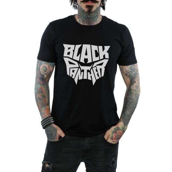 Marvel Mens Black Panther Worded Emblem T-Shirt