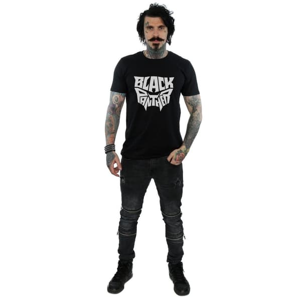 Marvel Mens Black Panther Worded Emblem T-Shirt