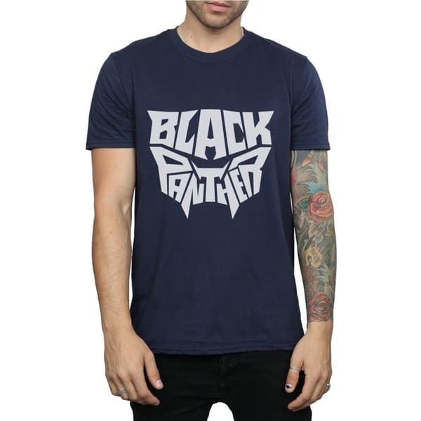 Marvel Mens Black Panther Worded Emblem T-Shirt