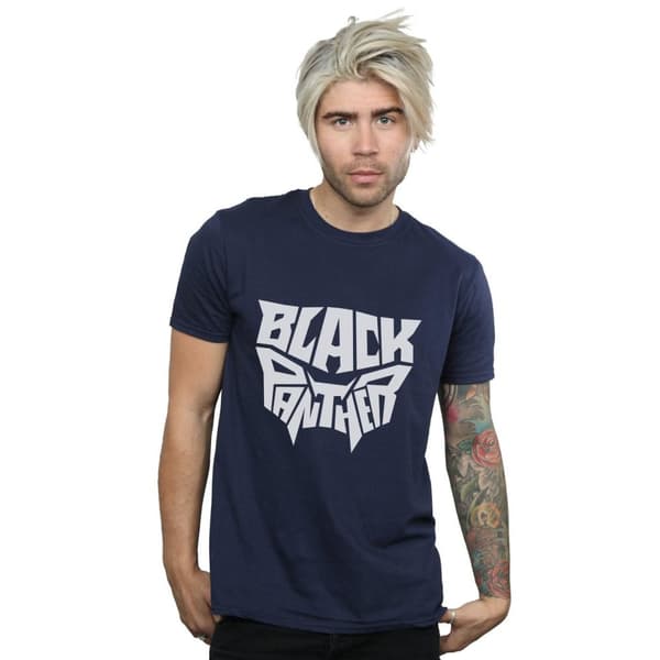 Marvel Mens Black Panther Worded Emblem T-Shirt