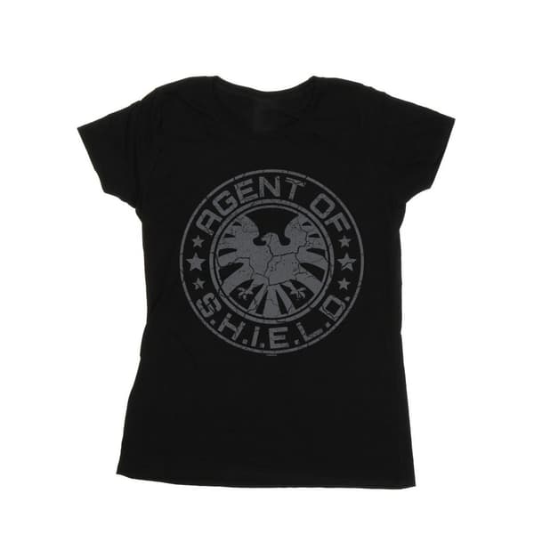Marvel Womens/Ladies Avengers Shield Beaten Circle Cotton T-Shirt