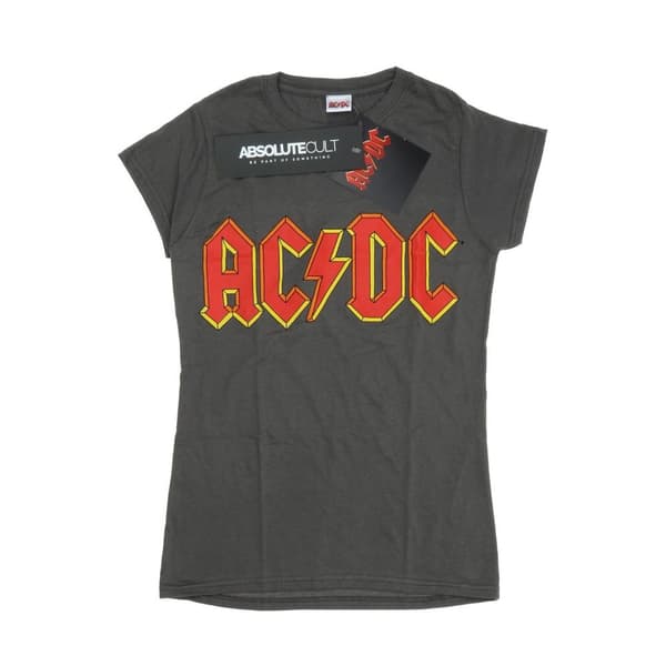 AC/DC T-shirt i bomull med röd logotyp - dam/dam