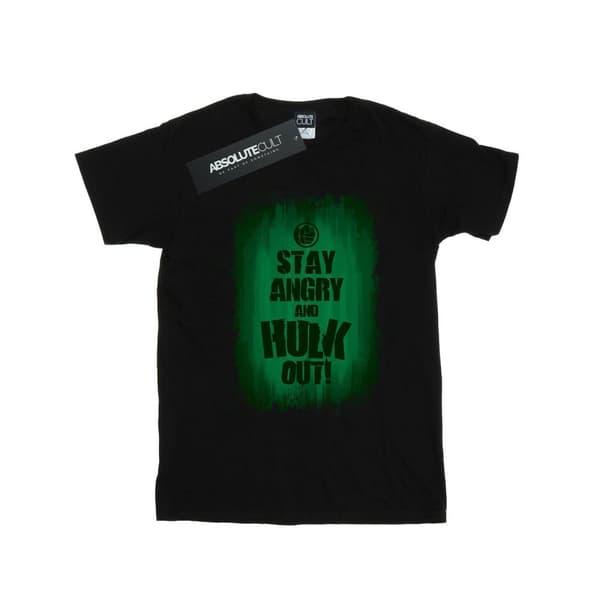Marvel Mens Hulk Stay Angry T-Shirt Black M