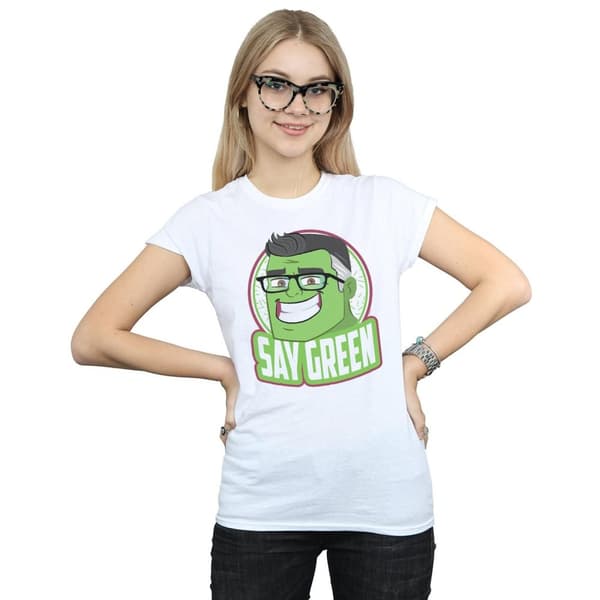 Marvel Womens/Ladies Avengers Endgame Hulk Say Green Cotton T-Shirt