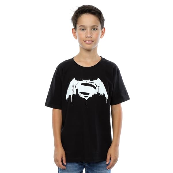 DC Comics Boys Batman v Superman Beaten Logo T-Shirt