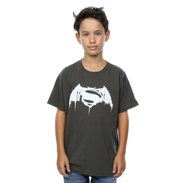 DC Comics Boys Batman v Superman Beaten Logo T-Shirt