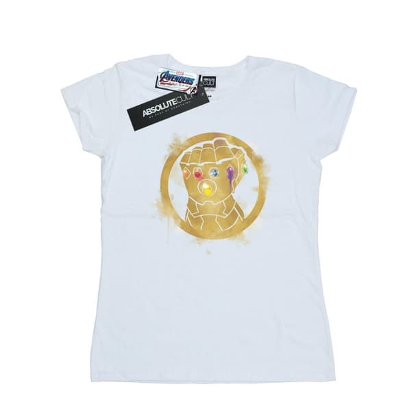 Marvel Dam/Tjej Avengers Endgame - målad Infinity Gauntlet T-shirt i bomull