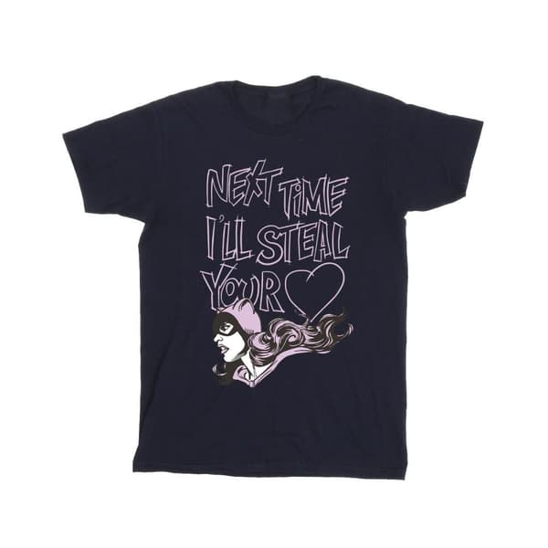 DC Comics Girls Batman Batgirl I´ll Steal Your Heart Cotton T-Shirt Navy Blue 3-4 Years