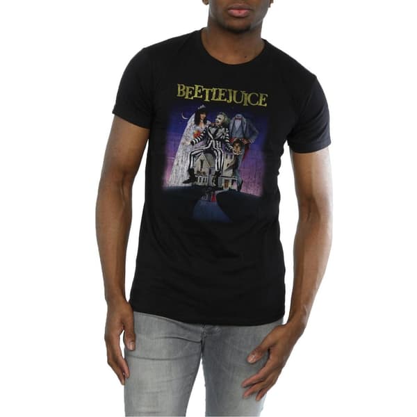 Beetlejuice Mens Distressed Poster T-Shirt