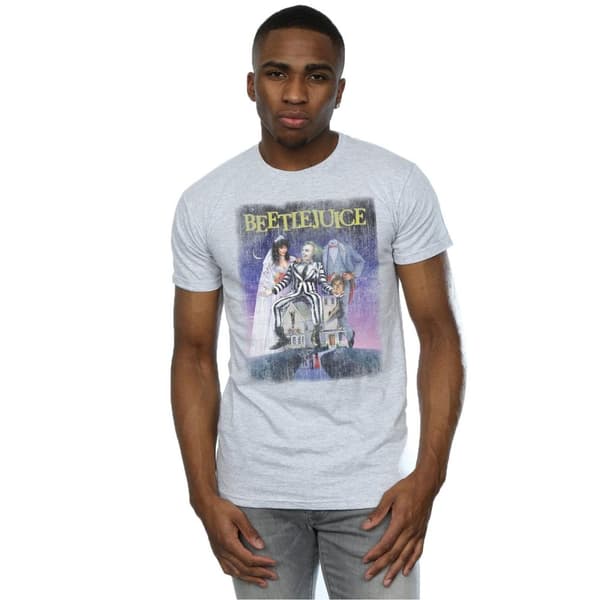 Beetlejuice Mens Distressed Poster T-Shirt