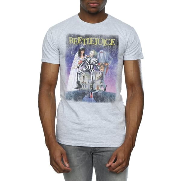 Beetlejuice Mens Distressed Poster T-Shirt