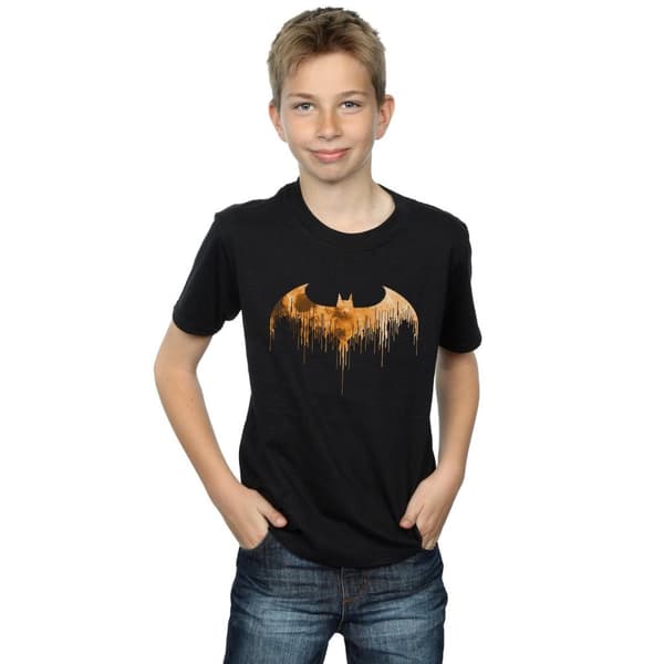 DC Comics Batman Arkham Knight Halloween Moon Logo Fill T-shirt för pojkar