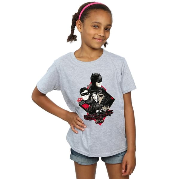 DC Comics T-shirt i bomull för flickor med karaktärer från TV-serien Batman