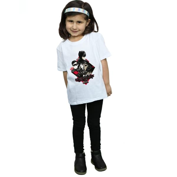 DC Comics T-shirt i bomull för flickor med karaktärer från TV-serien Batman