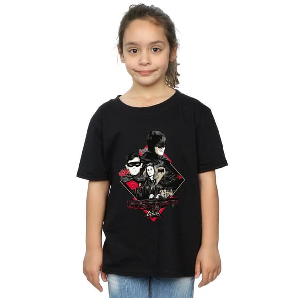 DC Comics T-shirt i bomull för flickor med karaktärer från TV-serien Batman