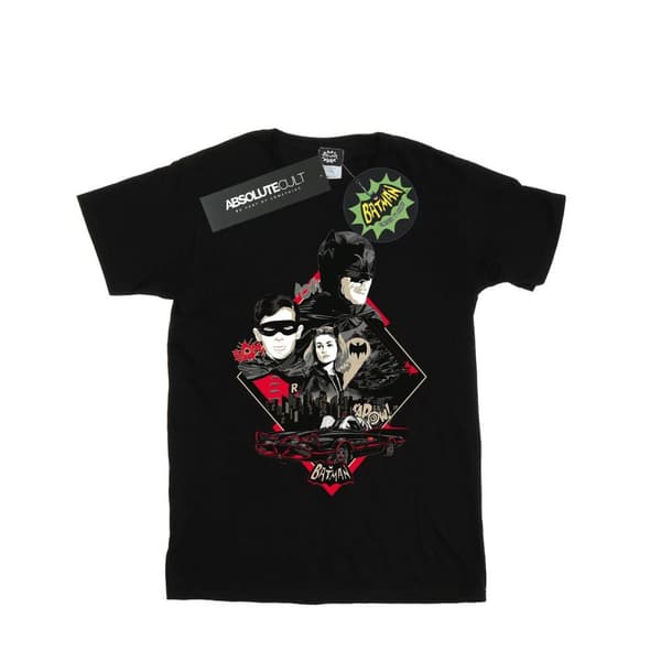 DC Comics T-shirt i bomull för flickor med karaktärer från TV-serien Batman Black 9-11 Years
