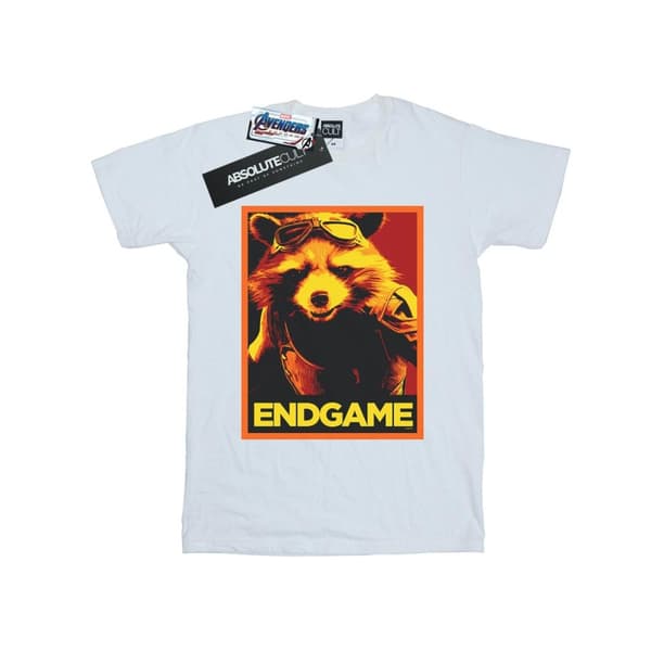 Marvel Womens/Ladies Avengers Endgame Rocket Poster Cotton Boyfriend T-Shirt White L