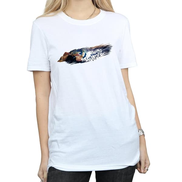 Marvel Womens/Ladies Thor Bring The Thunder Cotton Boyfriend T-Shirt