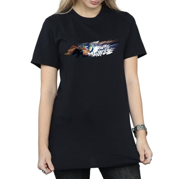 Marvel Womens/Ladies Thor Bring The Thunder Cotton Boyfriend T-Shirt