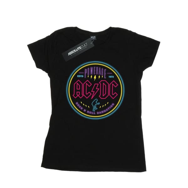 AC/DC Dam/Tjej Circle Neon Bomulls-T-shirt