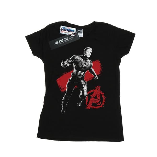Marvel Womens/Ladies Avengers Endgame Mono Captain America Cotton T-Shirt