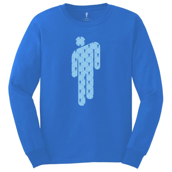 Billie Eilish Unisex Adult Manonman Long-Sleeved T-Shirt Mid Blue M