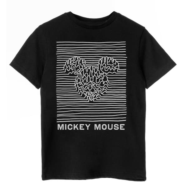 Disney Unisex Adult Unknown Pleasures Mickey Mouse Cotton T-Shirt