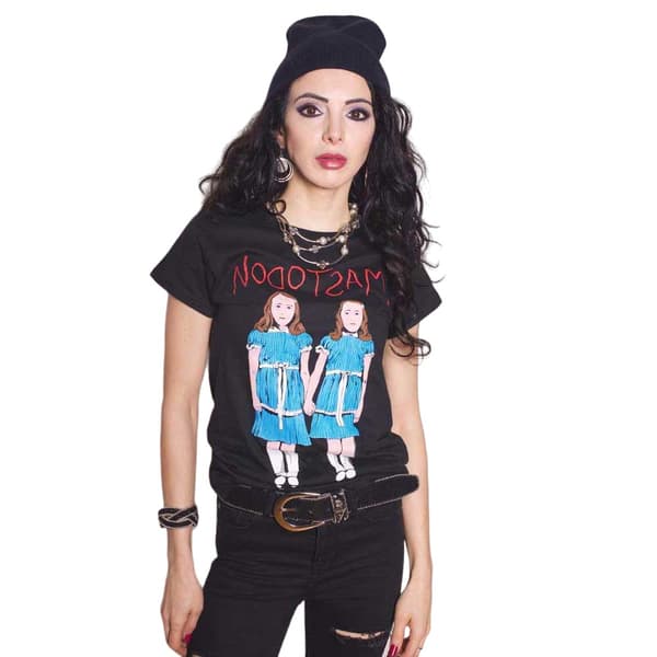 Mastodon Dam/Tjej Twins T-shirt i bomull Black S