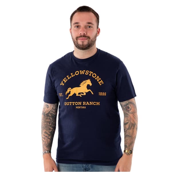 Yellowstone Mens Dutton Ranch Logo Short-Sleeved T-Shirt