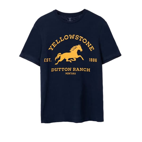 Yellowstone Mens Dutton Ranch Logo Short-Sleeved T-Shirt