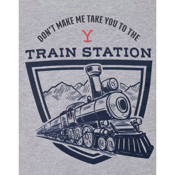 Yellowstone Mens Train Station Short-Sleeved T-Shirt